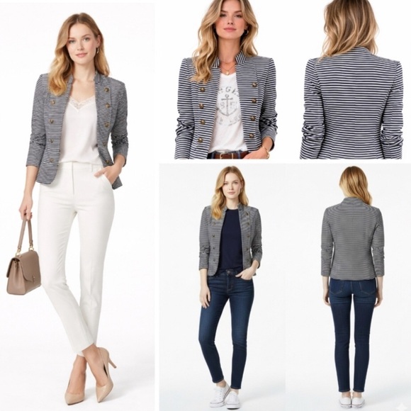 Tommy Hilfiger Jackets & Blazers - Tommy Hilfiger Striped Stretch Olive and White Blazer SP